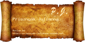 Prisznyák Julianna névjegykártya